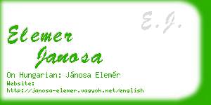 elemer janosa business card